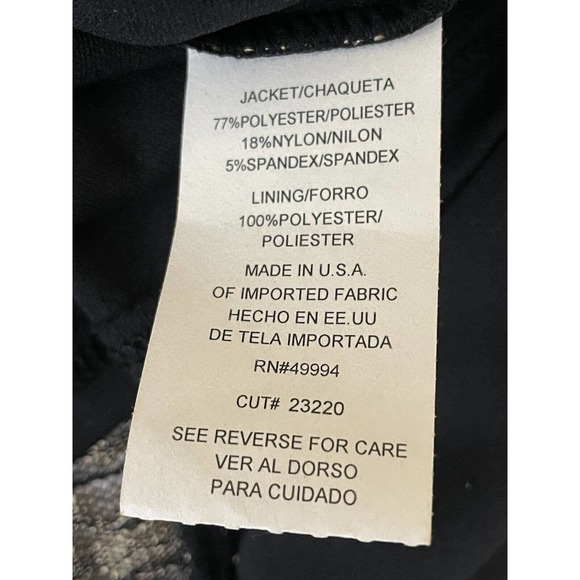 R&M Richards Twin Set Jacket 16W Attached Camisole Top Black Gold Beaded Fringe - Picture 10 of 12